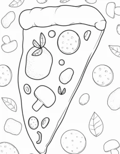 image de coloriage Pizza pour enfant