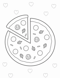 coloriage Pizza pour enfant de 3 ans