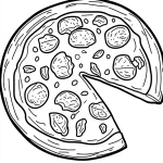 coloriage Pizza à imprimer