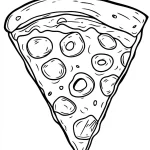 coloriage Pizza et découpage à imprimer