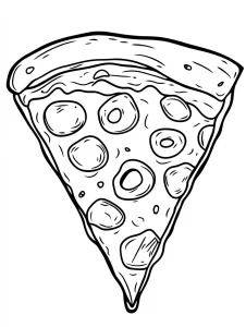 coloriage Pizza et découpage à imprimer