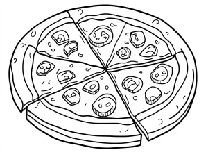 coloriage Pizza et découpage à imprimer