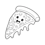 imprimer coloriage Pizza pour enfant