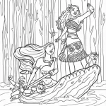 coloriage Pocahontas a imprimer pour enfant de 4 ans