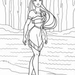 image de coloriage Pocahontas pour enfant