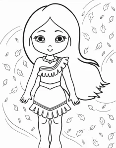 coloriage Pocahontas gratuit pour enfants