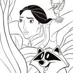 coloriage Pocahontas à imprimer pdf