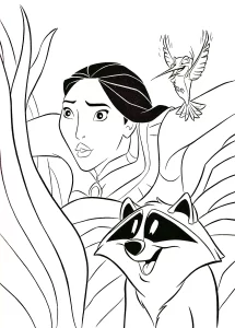coloriage Pocahontas à imprimer pdf
