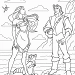 coloriage Pocahontas à imprimer pour enfant de 12 ans