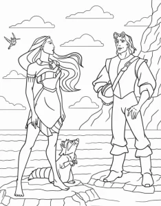 coloriage Pocahontas à imprimer pour enfant de 12 ans