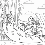coloriage Pocahontas à imprimer pour enfant de 8 ans