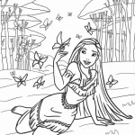 coloriage Pocahontas à imprimer pour enfant de 3 ans