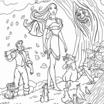 coloriage Pocahontas pour enfant de 10 ans