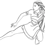 coloriage Pocahontas pour enfant de 6 ans