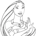 coloriage Pocahontas pour enfant de 2 ans
