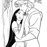 coloriage Pocahontas à imprimer kawaii