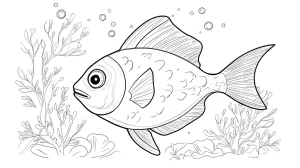 coloriage Poisson pour enfants à télécharger
