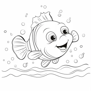 coloriage Poisson à imprimer pour enfant de 8 ans