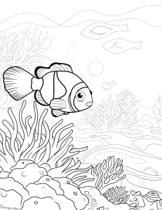 coloriage Poisson et dessins
