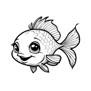 coloriage Poisson à imprimer pour enfant de 7 ans