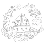 coloriage Poisson pour enfant de 8 ans