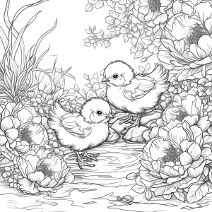 image pour coloriage Printemps enfant