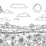 coloriage Printemps à imprimer pour enfant de 3 ans