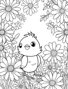 coloriage Printemps pour enfant de 2 ans