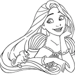coloriage Raiponce à imprimer pour enfant de 6 ans