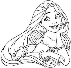 coloriage Raiponce à imprimer pour enfant de 6 ans