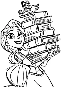 coloriage Raiponce à imprimer pour enfant de 8 ans