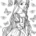 coloriage Raiponce de pour enfants