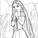 coloriage Raiponce à imprimer pour enfant de 4 ans
