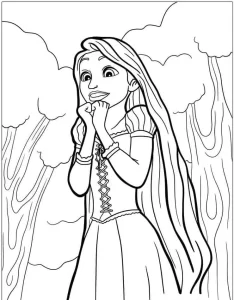 coloriage Raiponce à imprimer pour enfant de 4 ans