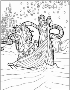 coloriage Raiponce pour enfants a imprimer gratuit