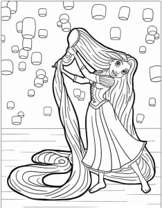coloriage Raiponce pour enfant à imprimer