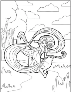 coloriage Raiponce et decoupage a imprimer gratuit