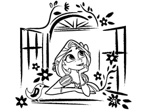 coloriage Raiponce a imprimer gratuitement
