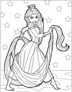 coloriage Raiponce pour enfant a imprimer gratuit