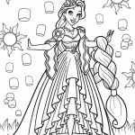 image de coloriage Raiponce pour enfant