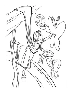 coloriage Raiponce à imprimer pour enfant de 6 ans