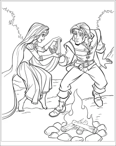 coloriage Raiponce pour enfants a imprimer gratuit