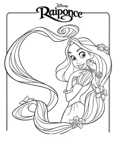 coloriage Raiponce à imprimer pdf gratuit