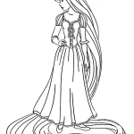 coloriage Raiponce à imprimer pour enfant de 8 ans