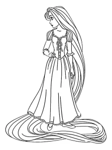 coloriage Raiponce à imprimer pour enfant de 8 ans