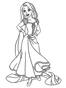 coloriage Raiponce à imprimer pour enfant de 2 ans