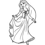 coloriage Raiponce à imprimer a4