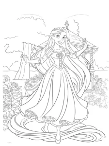 coloriage Raiponce à imprimer a4