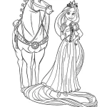 coloriage Raiponce à imprimer kawaii