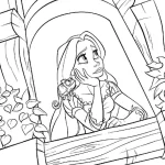coloriage Raiponce pour enfant de 7 ans